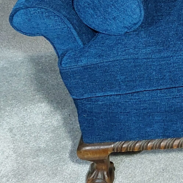 Original Early 20th Century Wingback Loveseat - Fully Restored - Image 2