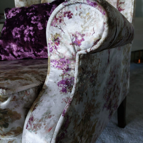 Vintage Wingback Armchair & Footstool Set - Fully Restored - Image 4