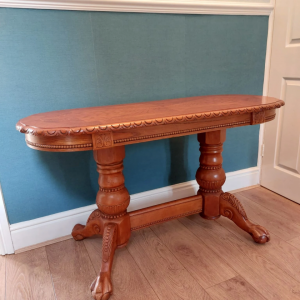 Vintage Victorian-Style Oval Wooden Table - Fully Restored