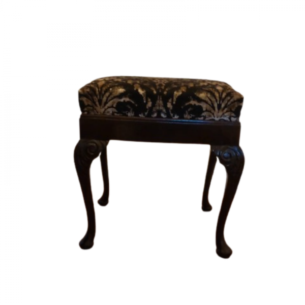 Victorian Mahogany Stool with Cabriole Legs – Mid-19th Century